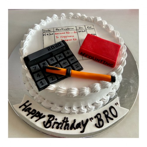 Creative Cakes by Fatema Dathi - Accountant's Birthday Cake • Behind every  good business is a great 'man city' supporting accountant! 📈😄 •  #cakesbyfatemadathi #accountant #birthday #cake #accountantcake #officecake  #calculator #laptop #phone #