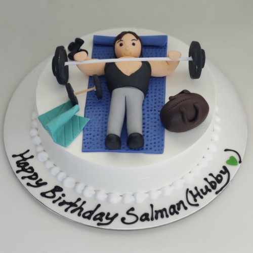 Gym Lover Red Fondant Cake Delivery in Delhi NCR - ₹1,649.00 Cake Express