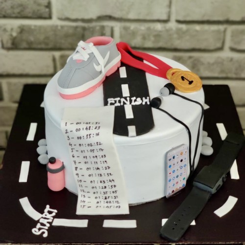 Jazz Run Marathon Cake | Running cake, Sports birthday cakes, Cake